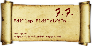 Fülep Flórián névjegykártya